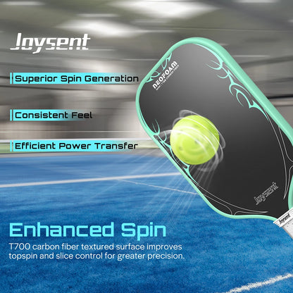 Joysent T700 Raw Carbon Fibre Pickleball Paddle | 14mm Thermoformed Hybrid Racket with NeoFoam EPP Core