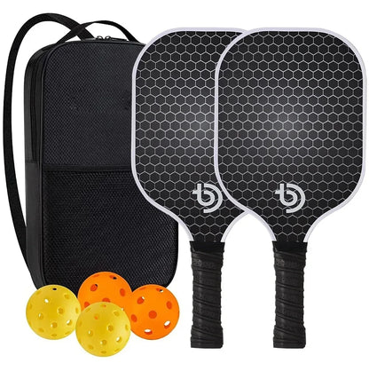 Pro Carbon Pickleball Paddle Set | Premium Raw Carbon Fiber & Honeycomb Core