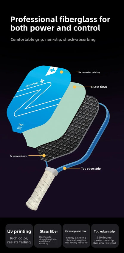 Fibreglass Pickleball Paddle Set 2 Paddles 4 Balls Carry Bag for Beginners