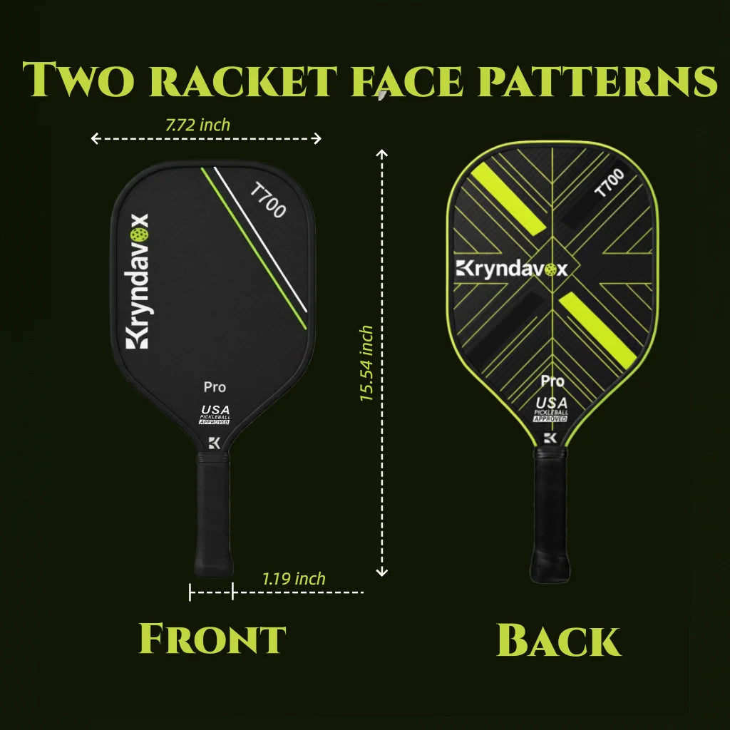 Kryndavox Pickleball Paddle with T700 Raw Carbon Fiber Surface, Pro Pickleball Paddle, USAPA Approved,Large Sweet Spot