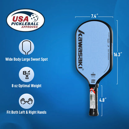 Kawasaki KING6 14mm PP Honeycomb Core Inner & T700 Carbon Surface Tournament Paddle