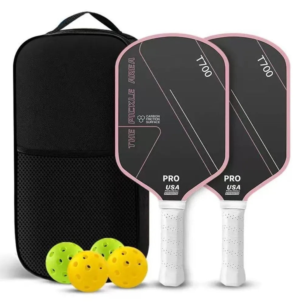 T700 Pickleball Paddle 16MM Carbon Fiber Pickleball Rackets Set Frosted Surface USAPA Approved Professional Game Supplies
