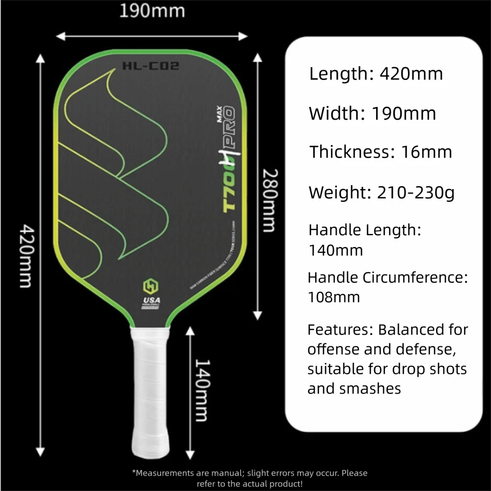 T700 Pro Carbon Fiber Pickleball Paddle