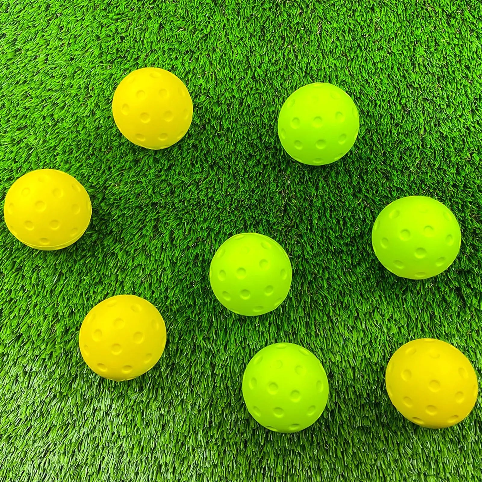 Quiet Foam Pickleballs for Indoor or Outdoor Practice Pickleball Balls with Exact Real Ball Bounce Green & Yellow Color
