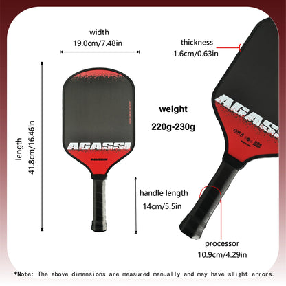 Agassi Tour Carbon – Pro 16mm Pickleball Paddle