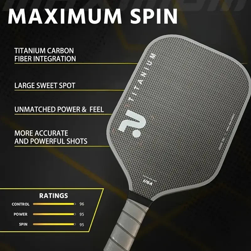 TITANIUM T700 Carbon Fibre Pickleball Paddle | 16mm Pro Core & EVA Foam Edge