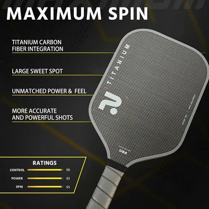 TITANIUM T700 Carbon Fibre Pickleball Paddle | 16mm Pro Core & EVA Foam Edge