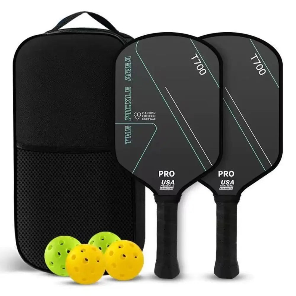 T700 Pickleball Paddle 16MM Carbon Fiber Pickleball Rackets Set Frosted Surface USAPA Approved Professional Game Supplies