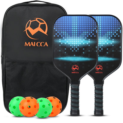 MAICCA Pro Premium Pickleball Paddle Set – Carbon Fibre Face & Honeycomb Core