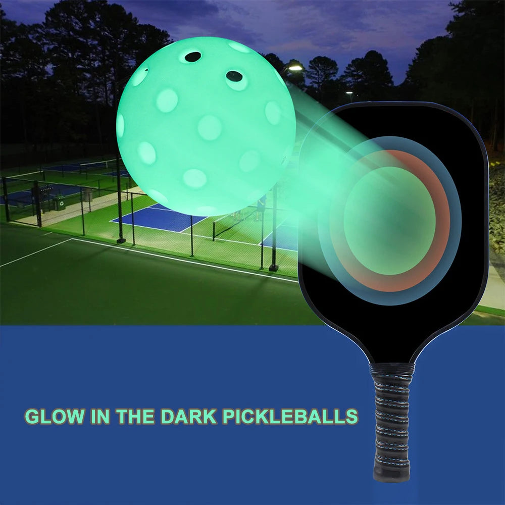 6 Pack Luminous Pickleballs 74MM 40 Holes