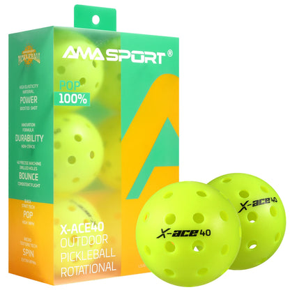 3/6/12 Pack AMA Sport X-ACE Pickleballs 40 Holes USAPA Approved