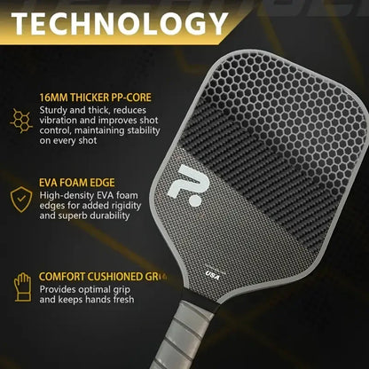 TITANIUM T700 Carbon Fibre Pickleball Paddle | 16mm Pro Core & EVA Foam Edge