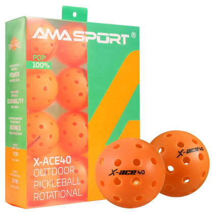 3/6/12 Pack AMA Sport X-ACE Pickleballs 40 Holes USAPA Approved