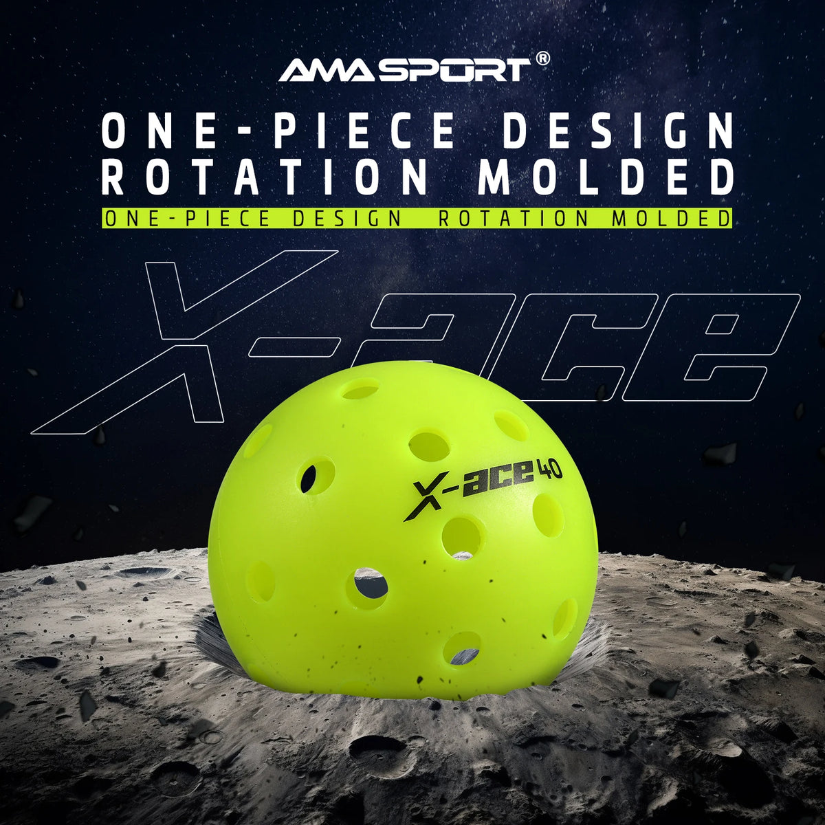 3/6/12 Pack AMA Sport X-ACE Pickleballs 40 Holes USAPA Approved