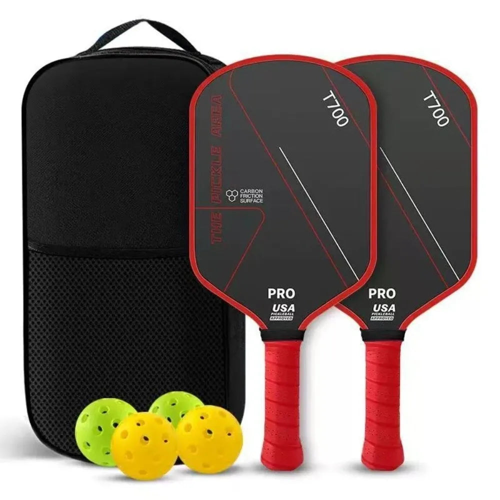 T700 Pickleball Paddle 16MM Carbon Fiber Pickleball Rackets Set Frosted Surface USAPA Approved Professional Game Supplies