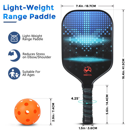 MAICCA Pro Premium Pickleball Paddle Set – Carbon Fibre Face & Honeycomb Core