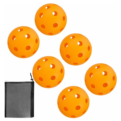 CourtMaster Indoor Pickleballs (6-Pack with Mesh Storage Bag)