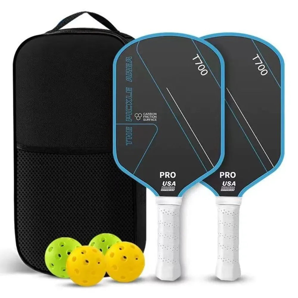 T700 Pickleball Paddle 16MM Carbon Fiber Pickleball Rackets Set Frosted Surface USAPA Approved Professional Game Supplies