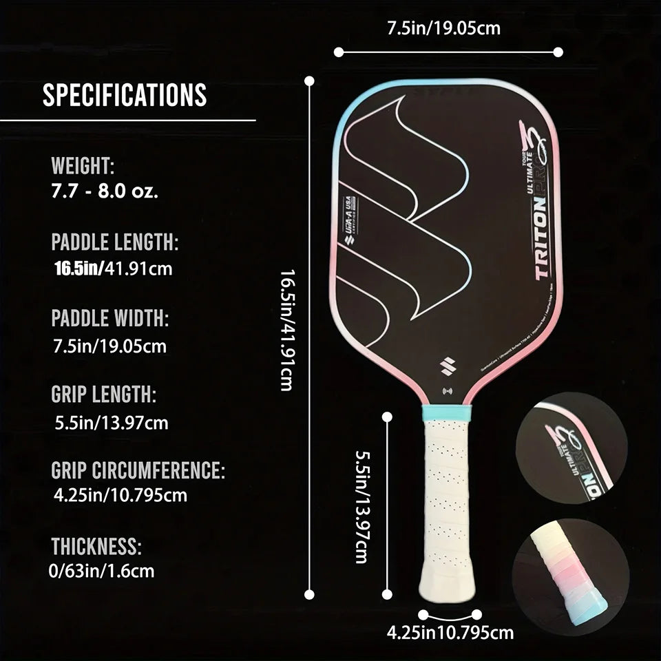 T700 Carbon Fibre 16MM Honeycomb Core USAPA Approved Pickleball Paddle