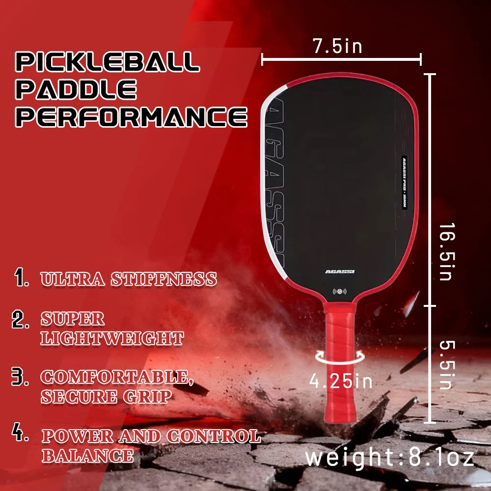 Agassi Pro IV Pickleball Paddle (16mm)