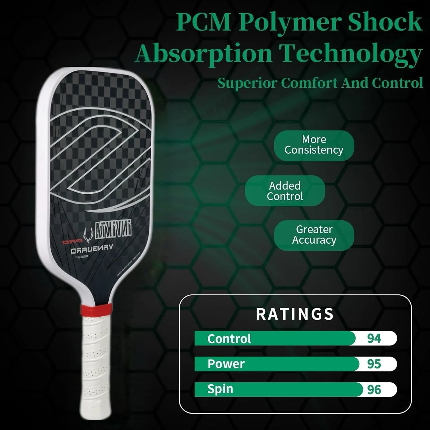 Vanguard Invikta Pro 12K | Carbon Fibre Pickleball Paddle