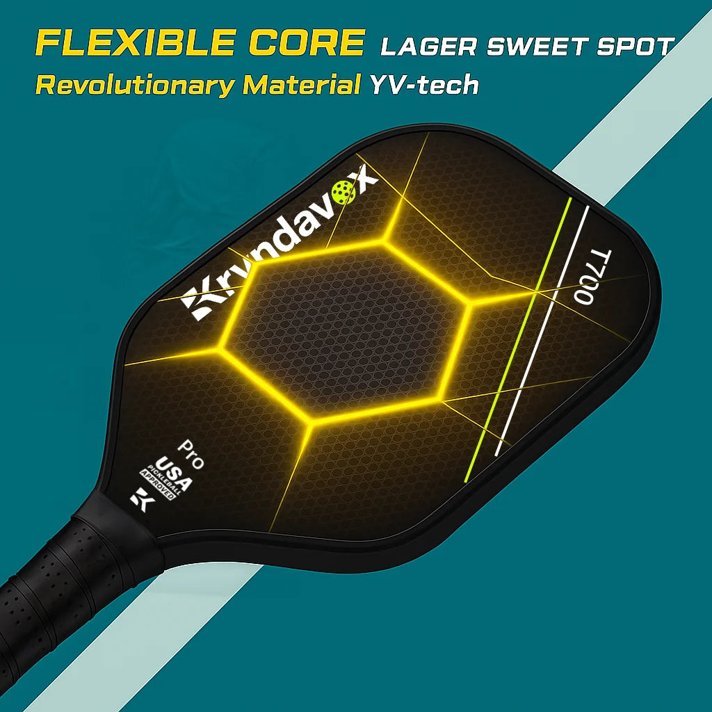 Kryndavox Pickleball Paddle with T700 Raw Carbon Fiber Surface, Pro Pickleball Paddle, USAPA Approved,Large Sweet Spot