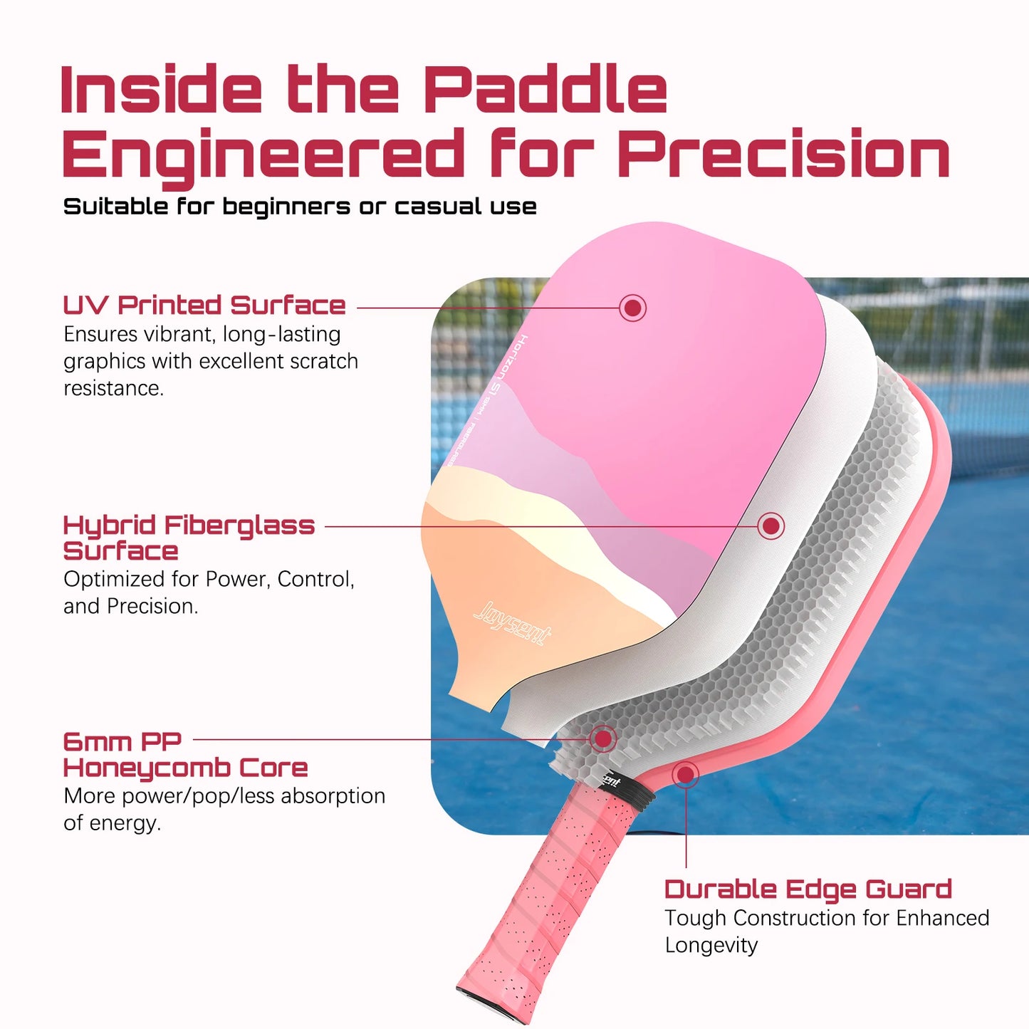 Joysent Premium Fibreglass Pickleball Paddle Set