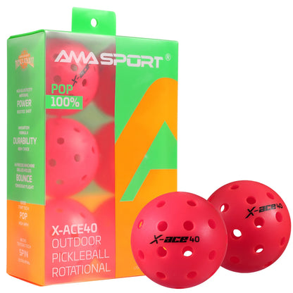3/6/12 Pack AMA Sport X-ACE Pickleballs 40 Holes USAPA Approved