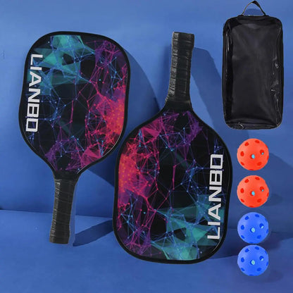 Premium Set of 2 Rackets & 4 Pickleballs