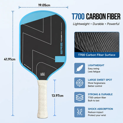 ERA  T700 Pickleball Paddle with Low-Density EVA Foam PP Honeycomb Core Slender Shape Original Carbon Fiber