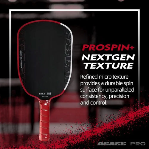 Agassi Pro Pickleball Paddle USAPA Approved 16mm GEN4 TFP Foam T700 Raw Carbon Fiber Large Sweet Spot for Adults Tournament Play
