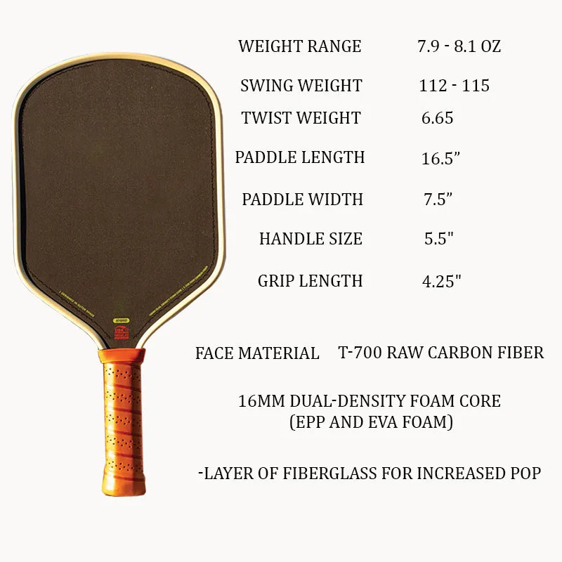 The LOCO 16mm Carbon Fiber Pickleball Paddle