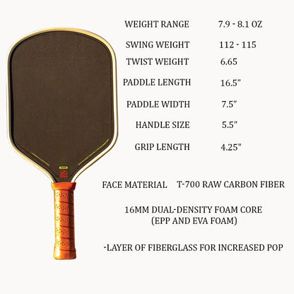 The LOCO 16mm Carbon Fiber Pickleball Paddle