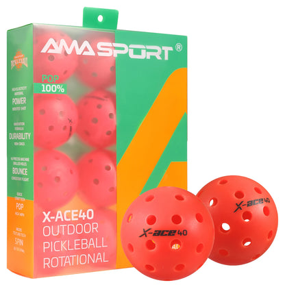 3/6/12 Pack AMA Sport X-ACE Pickleballs 40 Holes USAPA Approved